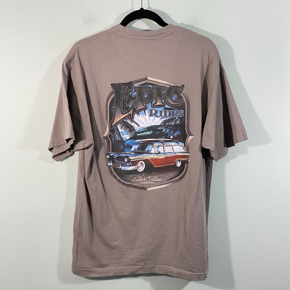 No Bad Days Men's Biege Epic Rides Car Short Sleeve Graphics Tee Size L